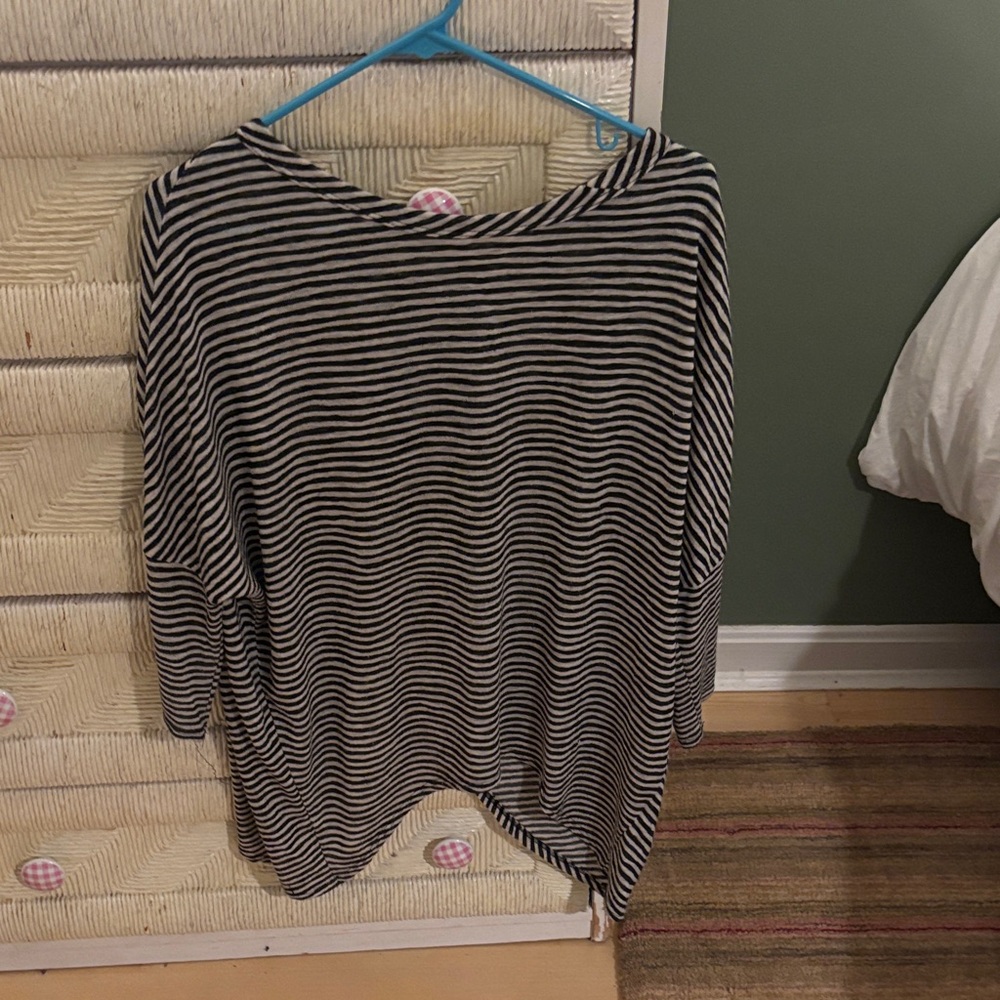 On The Road Black and White Striped Sweatshirt